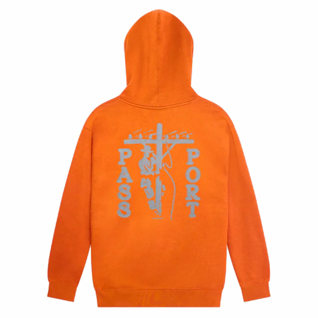 Passport Line Worx Hoodie - Safety Orange. Relaxed fit. Reflective screen printed front and back. 70% cotton / 30% Polyester. 330 GSM. Shop Pass~Port premium streetwear and skateboards online with Pavement skate store. Free NZ shipping over $150.