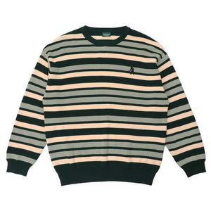 Passport Striped Organic Knit Sweater - Dark Jade | Free Aotearoa shipping on all Pass~Port orders over $100* with Pavement Skate Store!