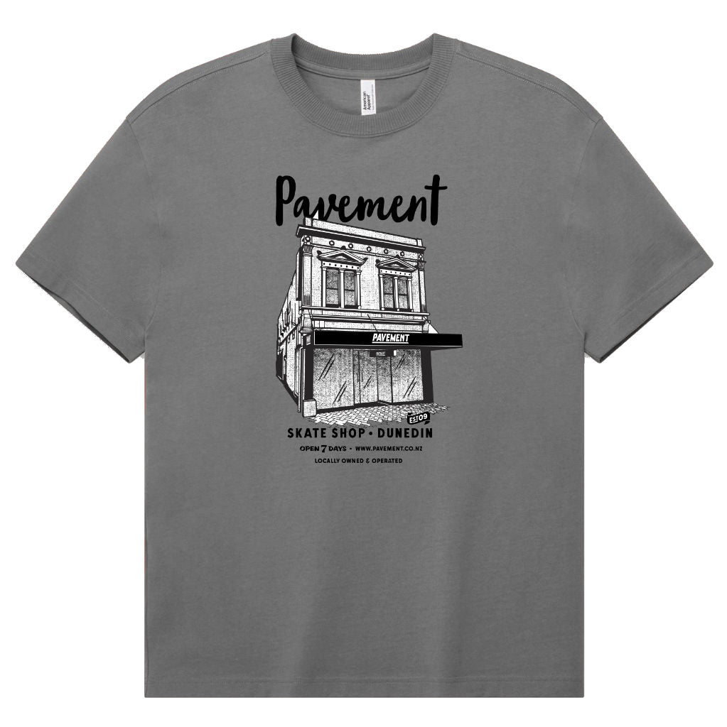 Pavement Shop Tee in Gravel | Shop skateboards, streetwear and sneakers online with Pavement Skate Shop with free Aotearoa NZ shipping over $100*! 