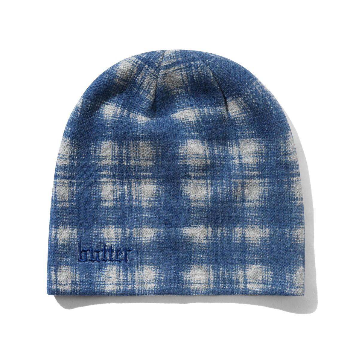 Butter Goods Plaid Skully Beanie - Blue/Grey | Shop Butter Goods clothing online with Pavement Skate Store with free Aotearoa NZ shipping over $100*!