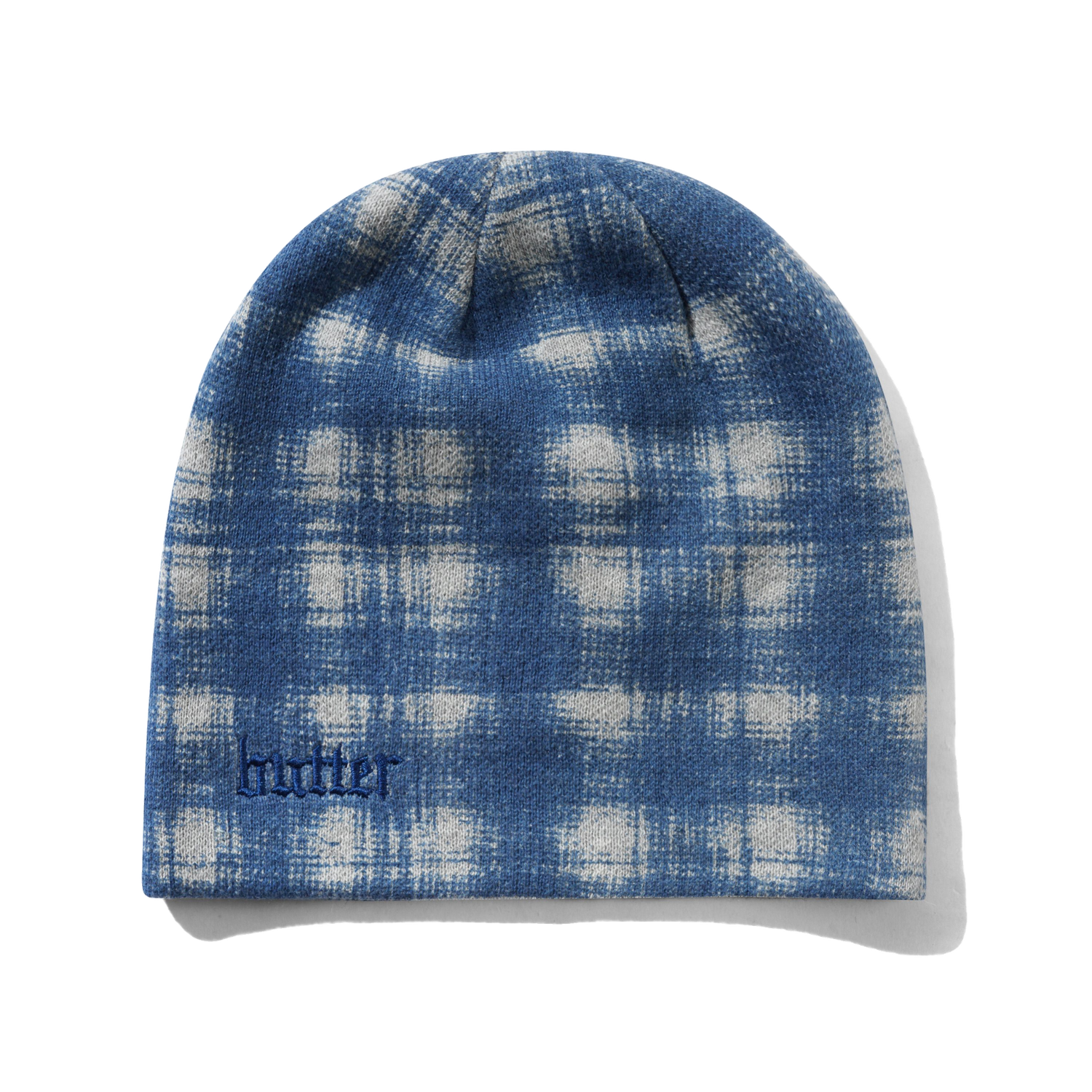 Butter Goods Plaid Skully Beanie - Blue/Grey | Shop Butter Goods clothing online with Pavement Skate Store with free Aotearoa NZ shipping over $100*!