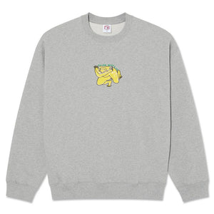 Polar Skate Co. Dave Shy Bow Crew - Heather Grey | Shop Polar Skate Co. online with Pavement Skate Store and enjoy free on orders Aotearoa shipping over $100*!