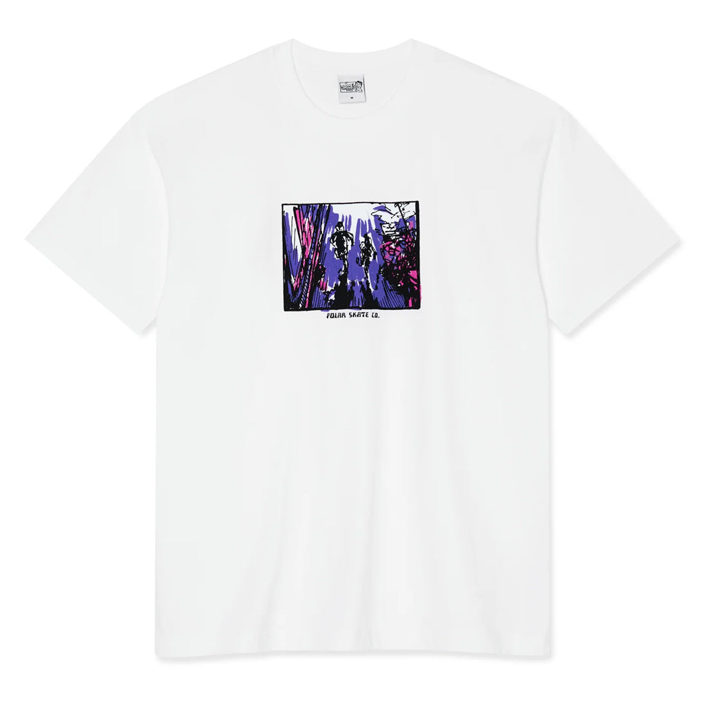 Polar Skate Co. Running Tee - White | Shop Polar Skate Co. online with Pavement Skate Store and enjoy free on orders Aotearoa shipping over $100*!