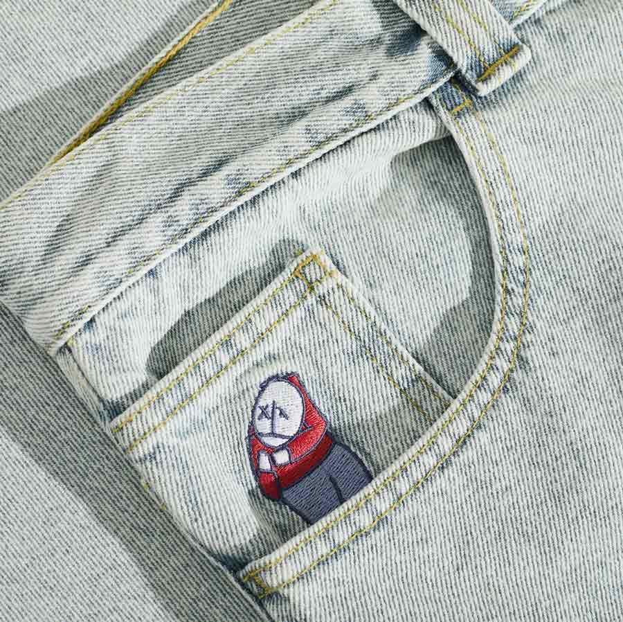 Polar Skate Co. Big Boy Pants OG Logo - Light Blue | Shop Polar Skate Co. online with Pavement Skate Store and enjoy free on orders Aotearoa shipping over $100*!