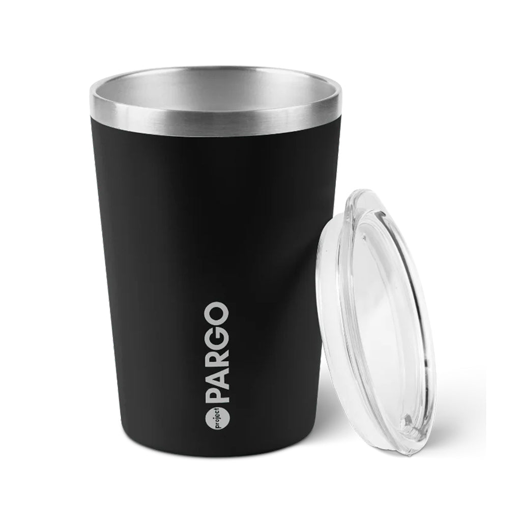 Project Pargo 12oz Insulated Reusable Cup in Midnight Black | Shop Project Pargo reusable drinkware with Pavement online with free Aotearoa shipping over $100*!