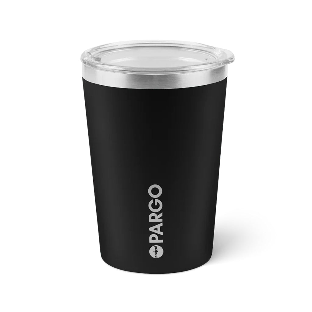 Project Pargo 12oz Insulated Reusable Cup in Midnight Black | Shop Project Pargo reusable drinkware with Pavement online with free Aotearoa shipping over $100*!