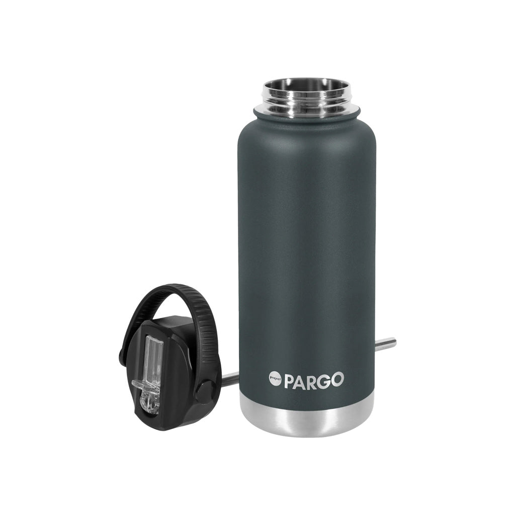 Project Pargo 950ml Insulated Sports Bottle - BBQ Charcoal. Project PARGO Delivering you premium insulated reusable water bottles, reusable coffee cups and stubby holders made from high-grade stainless steel. Buy now. Free, fast NZ delivery on orders over $100 with Pavement skate store, Dunedin.