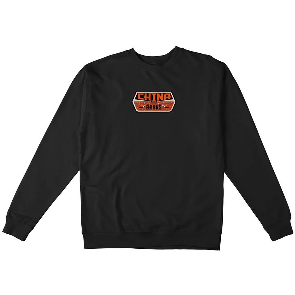 Real China Banks Crew Black/Multi | Free Aotearoa NZ shipping over $100* when you shop online with Pavement Skate Store!