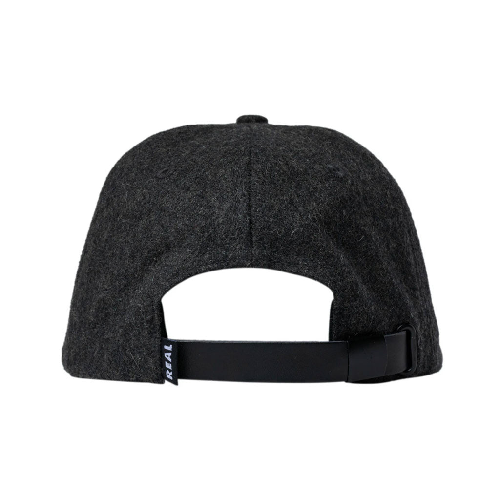 Real Curbs Strapback - Charcoal | Shop Real Skateboards online with Pavement Skate Store with free Aotearoa NZ shipping over $100*!
