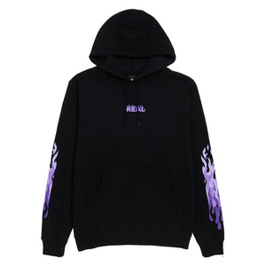 Real Flames Sleeve Hoody - Black/Purple. Free Aotearoa NZ shipping over $100* when you buy Real Skateboards online with Pavement Skate Store.