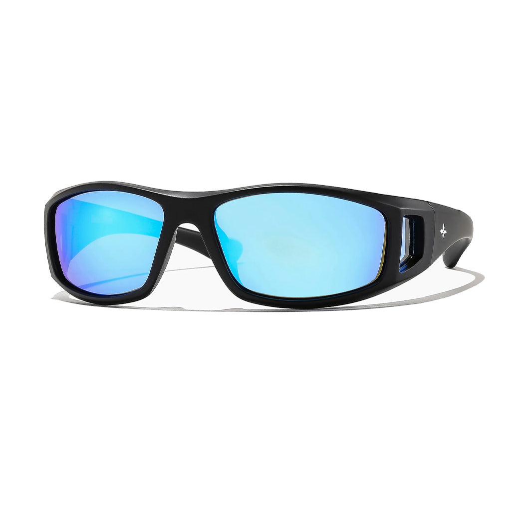 Ritual Dragster Sunglasses - Matte Black/Blue Reflective Polarised | Shop sunglasses online with Pavement Skate Store with free Aotearoa shipping over $100*