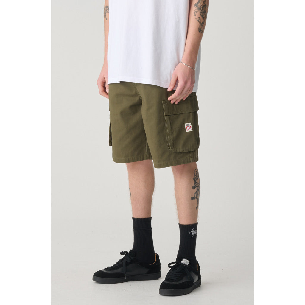 S/DOUBLE CARGO WORKSHORT - ARMY