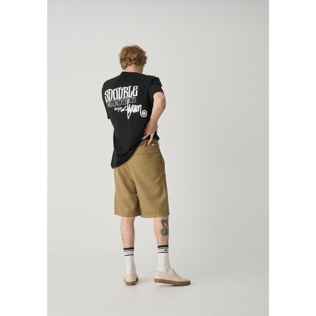 S/Double Gentleman Walkshort - Khaki.  100% Cotton Poplin. Shop S/Double clothing online with Pavement Skate Store! Free Aotearoa NZ shipping over $100*