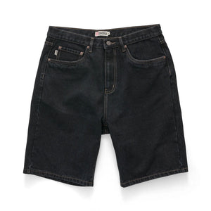 S/Double EMB 5 Pocket Short - Black Wash | Free Aotearoa NZ shipping over $100* when you buy S/Double online with Pavement Skate Store.
