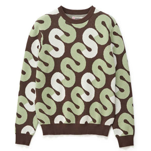 S/Double Intarsia Knit Sweater - Chocolate | Free Aotearoa shipping over $100* when you shop S/Double online with Pavement Skate Store!