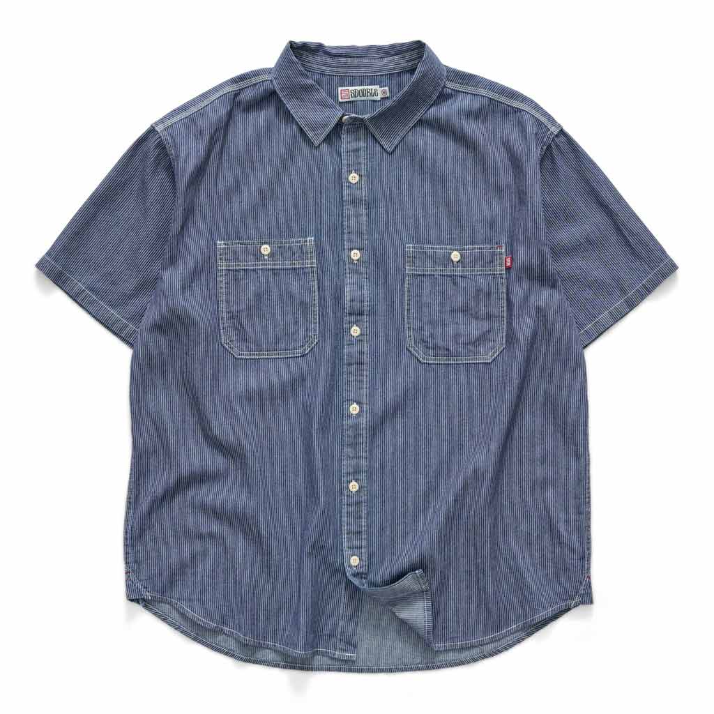 S/Double Union SS Work Shirt - Stripe | Free Aotearoa NZ shipping over $100* when you buy S/Double online with Pavement Skate Store.