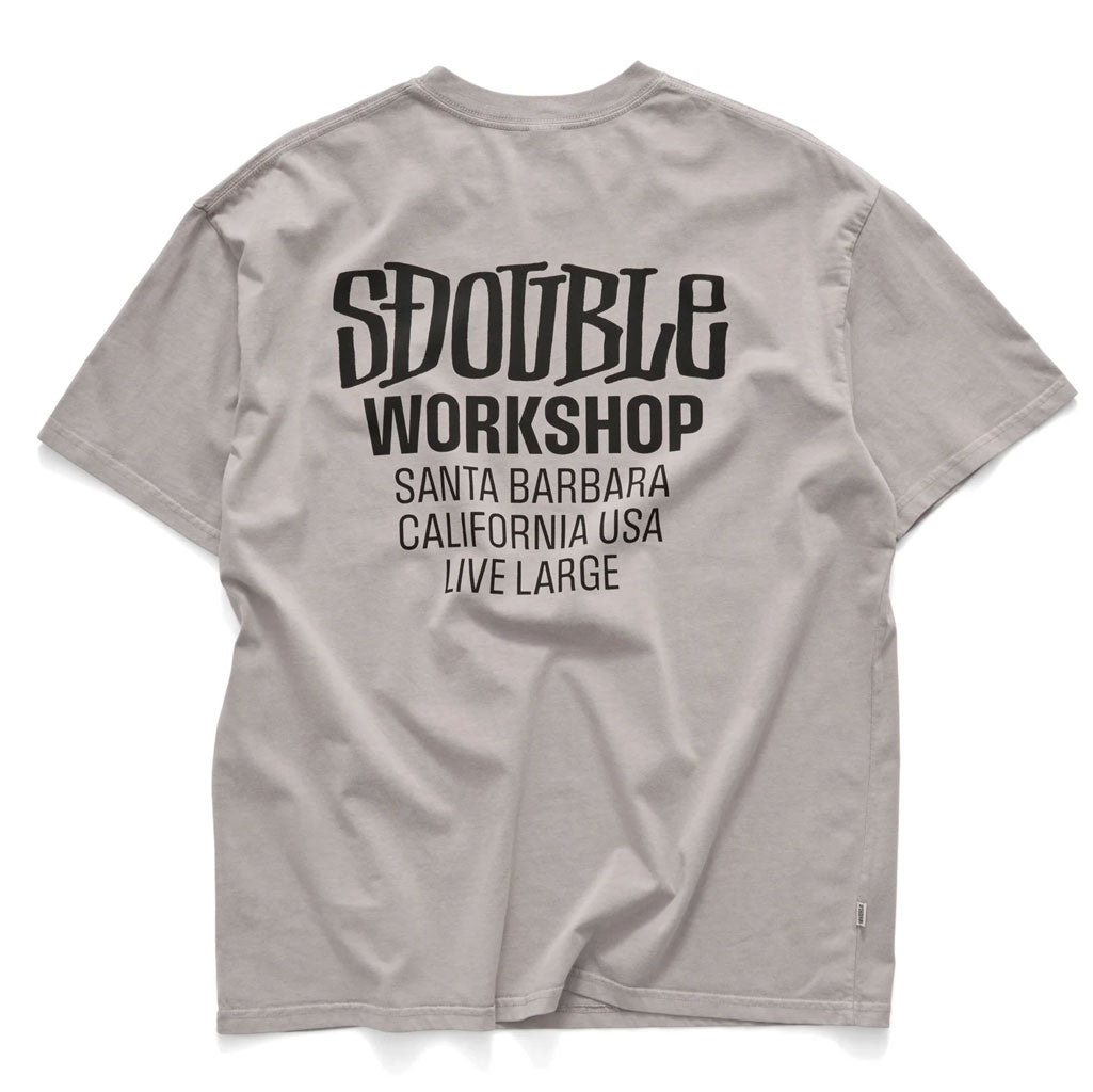 S/Double Workshop Tee - Pigment Rock Grey | Free Aotearoa NZ shipping over $100* when you buy S/Double online with Pavement Skate Store.