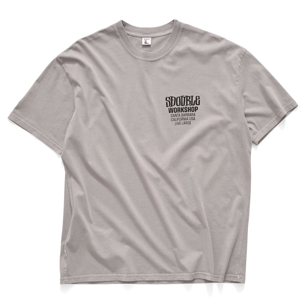S/Double Workshop Tee - Pigment Rock Grey | Free Aotearoa NZ shipping over $100* when you buy S/Double online with Pavement Skate Store.