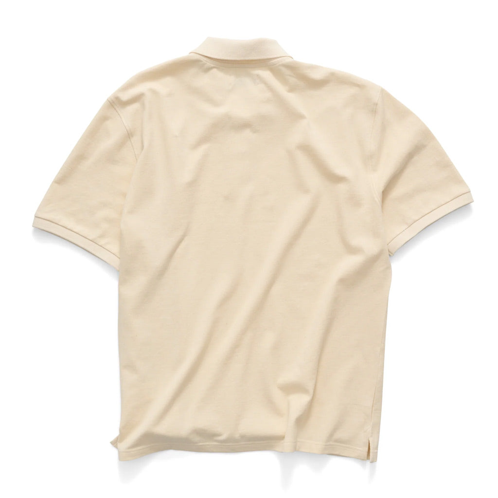 Beige polo shirt on a white background | S/Double SS Polo - Greige | Free Aotearoa NZ shipping on your S/Double orders over $100* when you shop with Pavement Skate Store!
