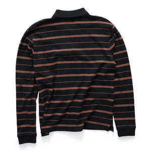 S/Double Stripe LS Polo in Brown/Black | Shop S/Double online with Pavement with free Aotearoa NZ shipping on orders over $100*!
