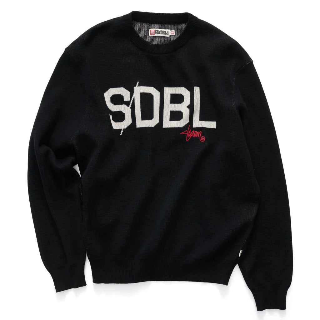 S/Double SDBL Knit Sweater in Black| Shop S/Double online with Pavement with free Aotearoa NZ shipping on orders over $100*!