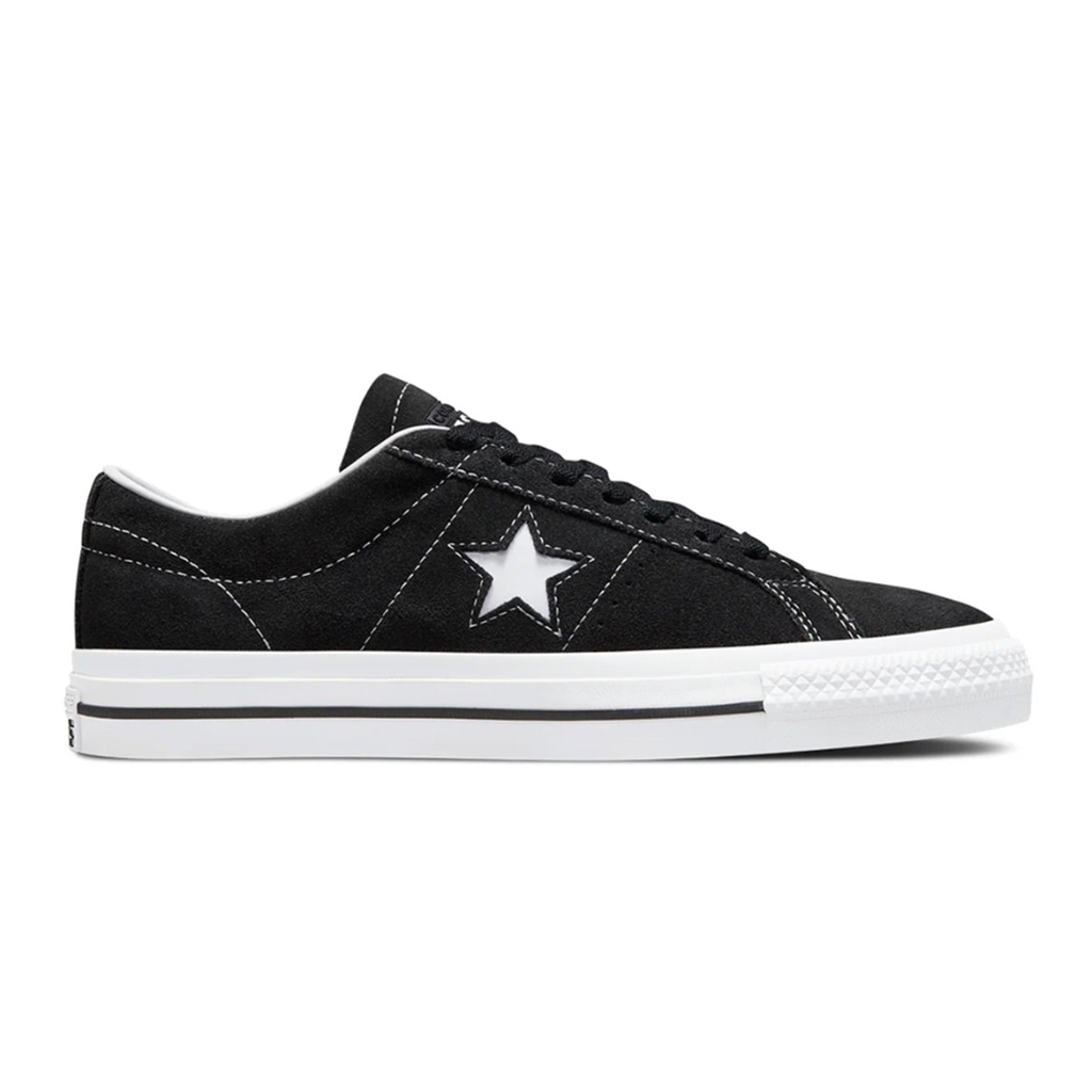 Converse One Star Pro Low Suede - Black/White. Free, fast NZ shipping on all Converse CONS skate shoe orders over $100. Shop CONS online with Pavement, Dunedin's independent skate shop, since 2009.