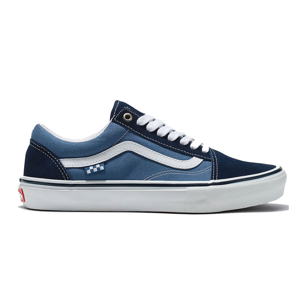 Vans Skate Old Skool - Navy/White. The Vans Skate Classics: Built Extra Tough on the Inside for Skateboarding. Shop skate shoes from Vans, Converse CONS, New Balance Numeric, Nike SB, Lakai, Emerica, Etnies and DC Shoes. Free NZ shipping on orders over $100 with Pavement, Dunedin's Independent skate shop est. 2009.