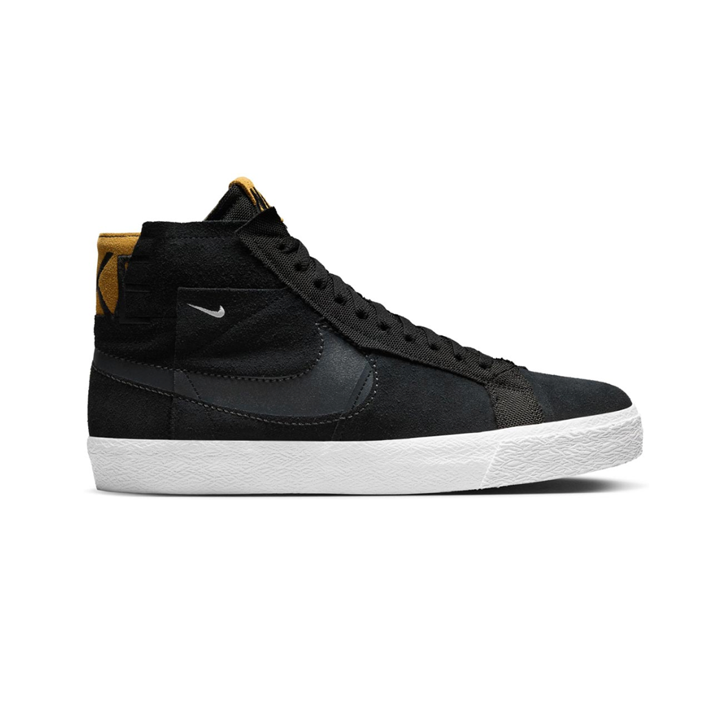 Nike SB Zoom Blazer Mid Premium - Black/Anthracite-Black-White/Desert Ochre. The Nike SB Zoom Blazer Mid is an iconic hoops shoe tailored to the needs of the modern skateboarder. Style: DV7898-001. Shop Nike SB skate shoes and apparel and enjoy free NZ shipping on orders over $100 with Pavement skate shop, Dunedin.