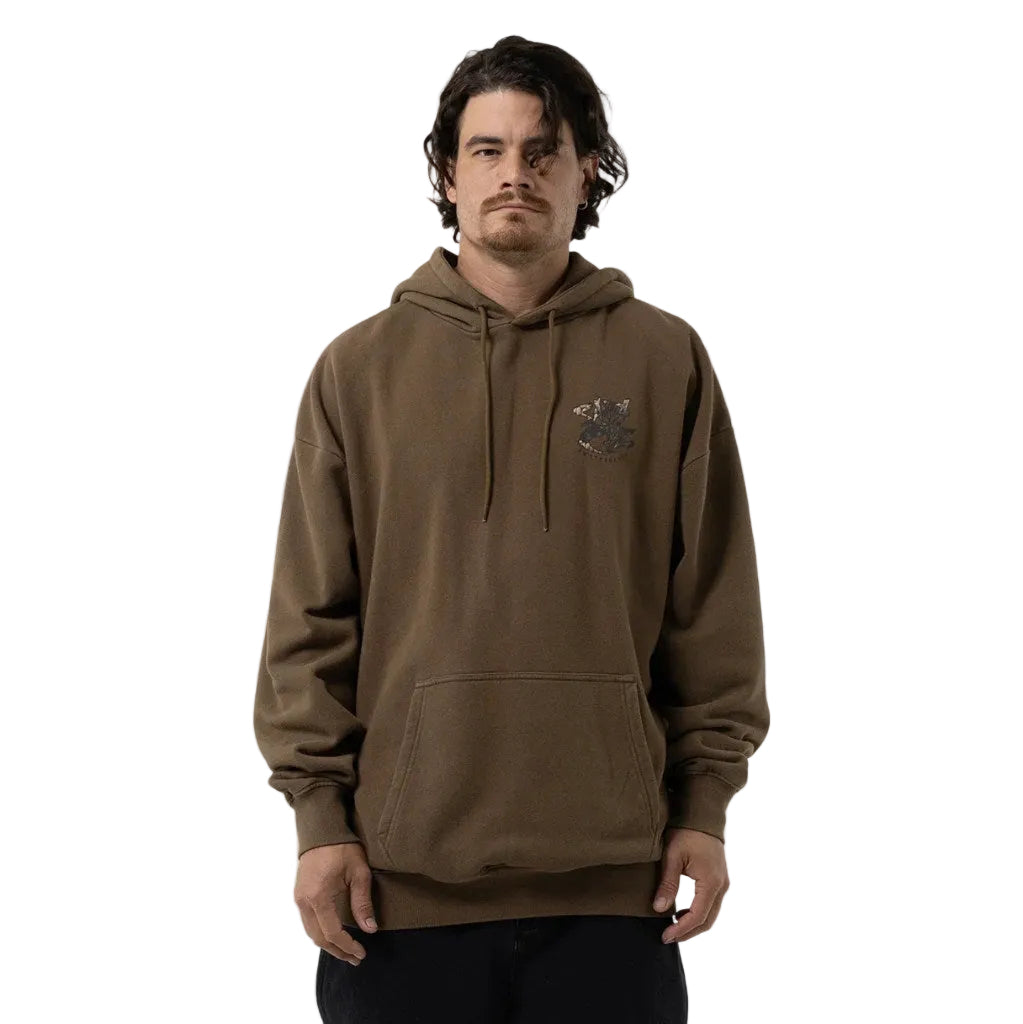 Santa Cruz Pace Deathtrap Oversized Hoodie in Army | Shop Santa Cruz online with Pavement Skate with free Aotearoa shipping on orders over $100