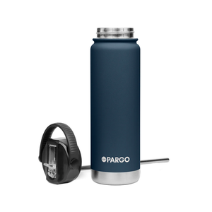 Project Pargo 750ml Insulated Sports Bottle - Deep Sea Navy. Double wall insulated Keeps drinks seriously Hot or Cold for hours - Keeps drinks cold for 24 hours. Free NZ shipping when you spend over $150 on your Project Pargo order. Dunedin's locally owned and operated skate store, Pavement. 