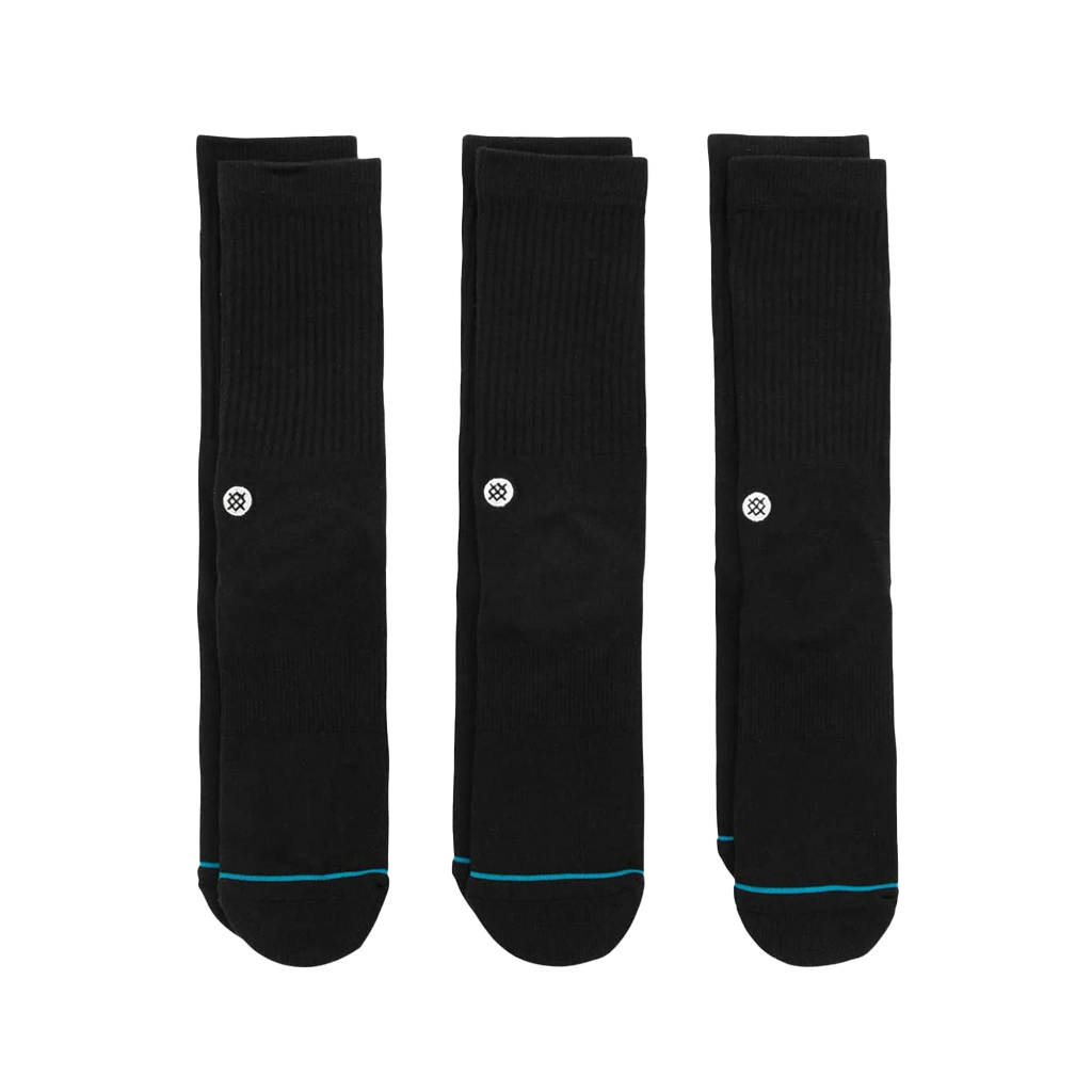 Stance Icon 3 Pack Socks, Black. A classic sock height that hits the mid-point of your lower leg. Combed cotton blend. Shop Stance online and instore. Free Nationwide shipping when you spend over $100 on your Stance order. Afterpay and Laybuy available at checkout. Pavement skate store, Dunedin.