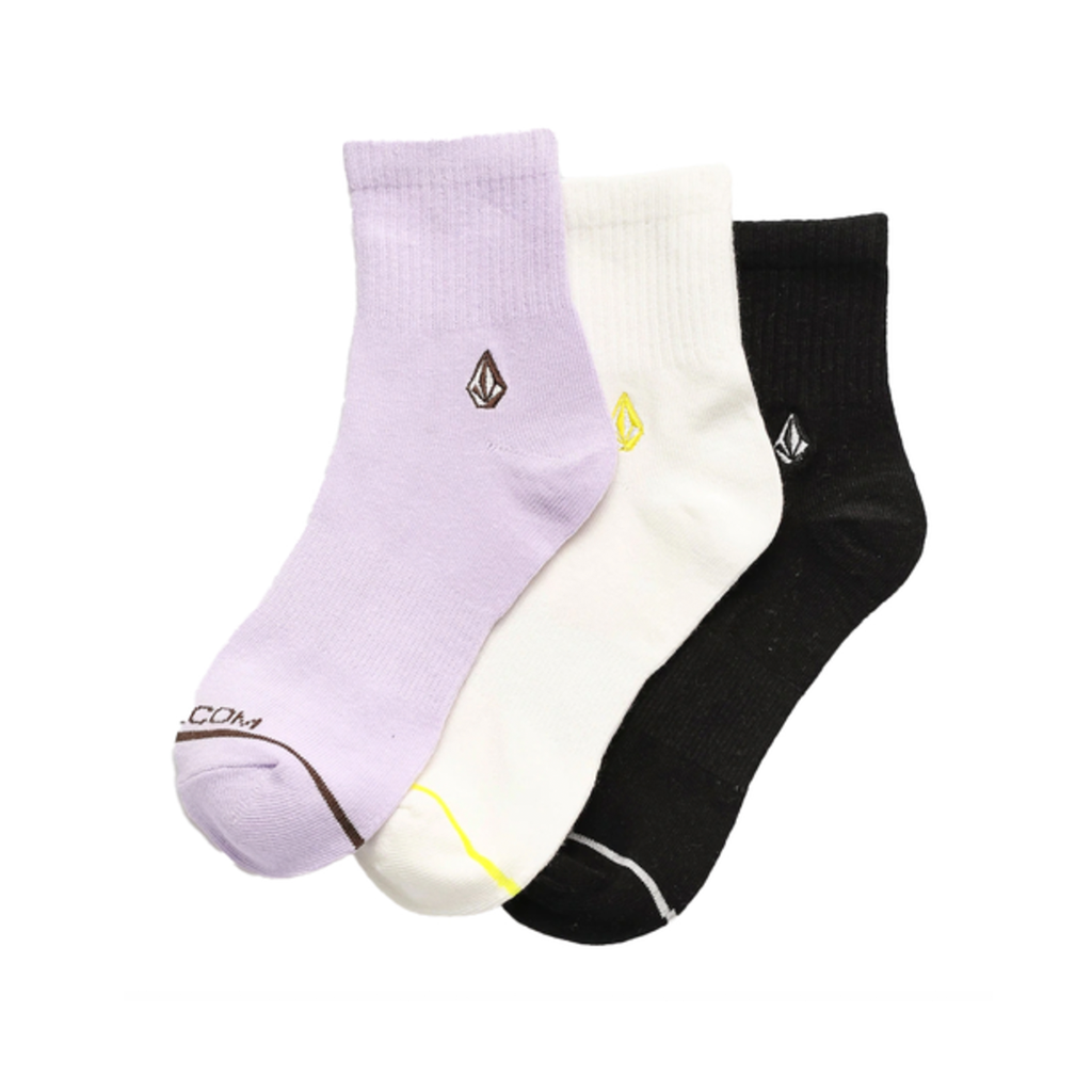 Volcom The New Crew Socks 3 Pack  - Multi. Volcom signature logo embroidery- 77% Cotton, 17% Polyester, 6% Elastane. Free, fast shipping across NZ. Same day Dunedin delivery before 2. Shop Volcom, premium streetwear and accessories. Pavement skate shop, Dunedin.