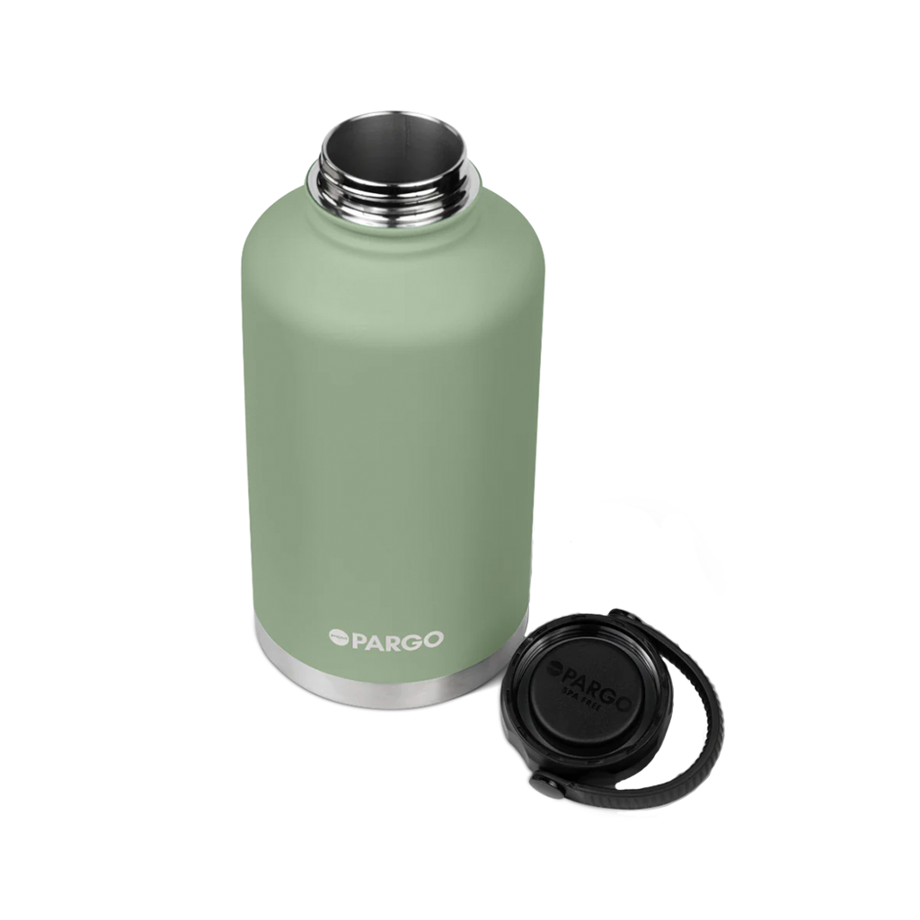 Pargo 1890ML Insulated Growler - Eucalypt Green. Double wall insulated Keeps drinks seriously Hot or Cold for hours - 24 hours cold & 12 hours hot. Free NZ shipping when you spend over $100 on your Project Pargo order. Dunedin's locally owned and operated skate store, Pavement. 