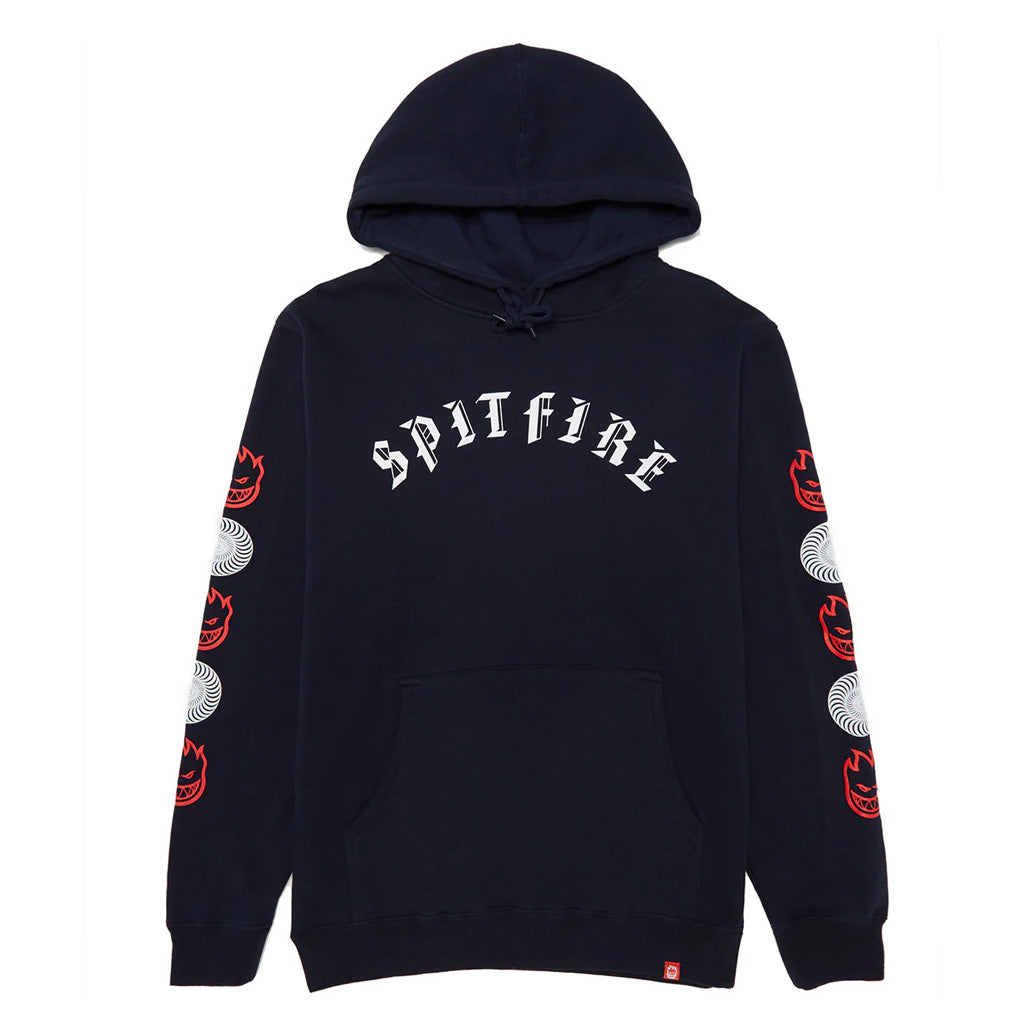 Spitfire Old E Combo Sleeve Hoody - Navy/White/Red. Shop Spitfire clothing, skateboard wheels and accessories online with Pavement Skate Store, Dunedin's independent since 2009. Free NZ shipping over $150 - Same day Dunedin delivery - Easy returns.