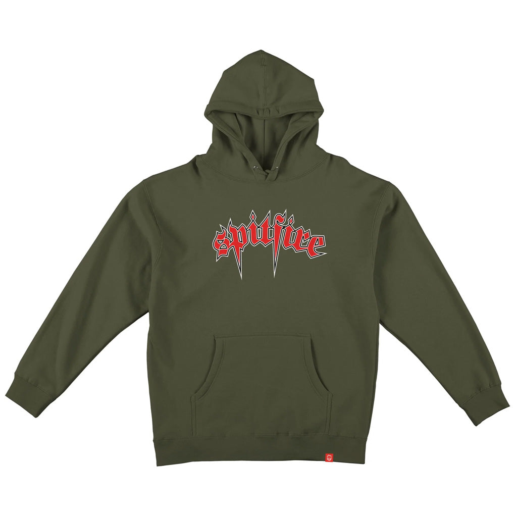 Spitfire Venom Hoody - Army/Red/White/Black. Shop Venture, Anti-Hero, Spitfire, Krooked and Real skateboards, clothing and accessories online with Dunedin's independent skate store, PAVEMENT. Free shipping across New Zealand over $150 - Same day Dunedin delivery - Easy, no fuss returns.