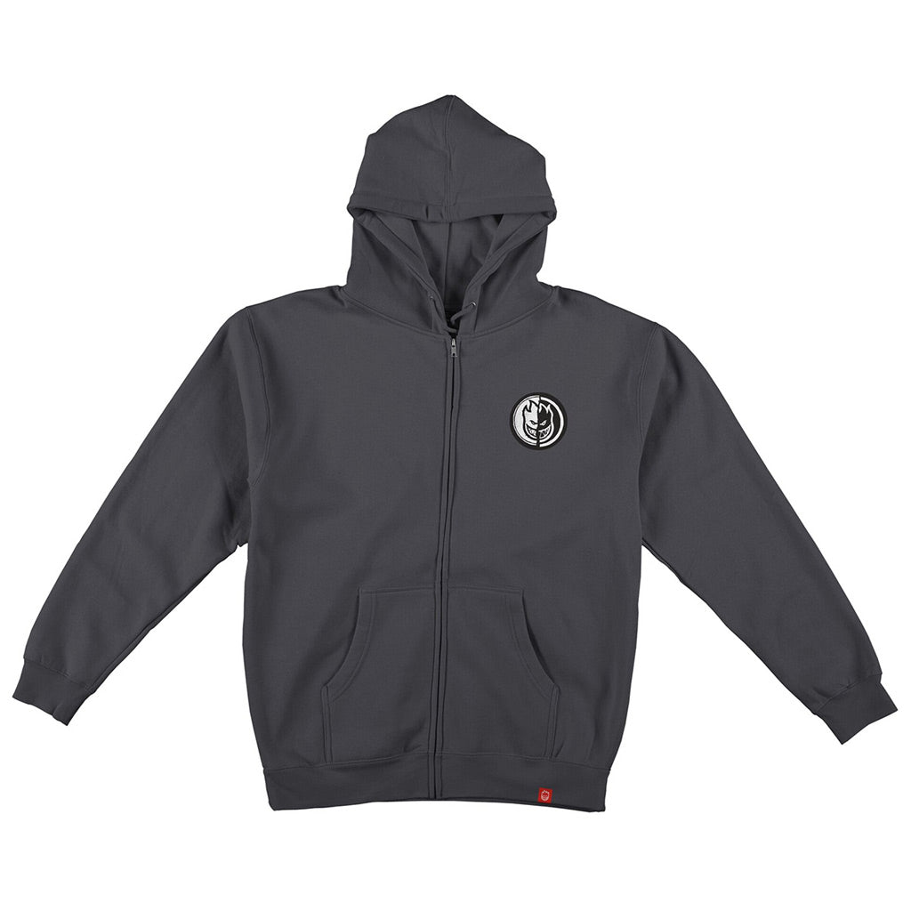 Spitfire Yin Yang Zip Hoody - Charcoal/Black/White. Shop Venture, Anti-Hero, Spitfire, Krooked and Real skateboards, clothing and accessories online with Dunedin's independent skate store, PAVEMENT. Free shipping across New Zealand over $150 - Same day Dunedin delivery - Easy, no fuss returns.