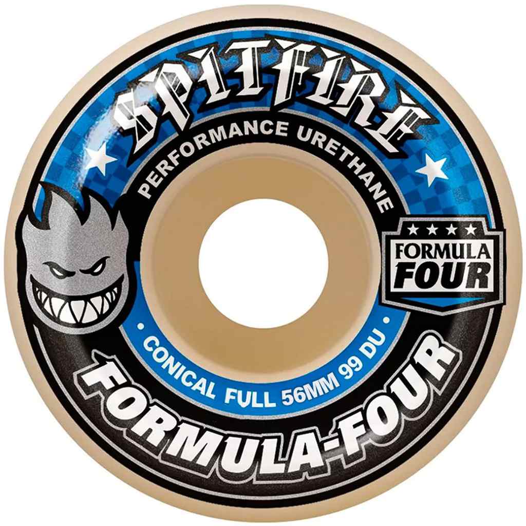 Spitfire Formula Four Conical Skateboard Wheels 99D 56mm | Shop skateboard wheels online with Pavement Skate Store with free Aotearoa shipping over $100*!