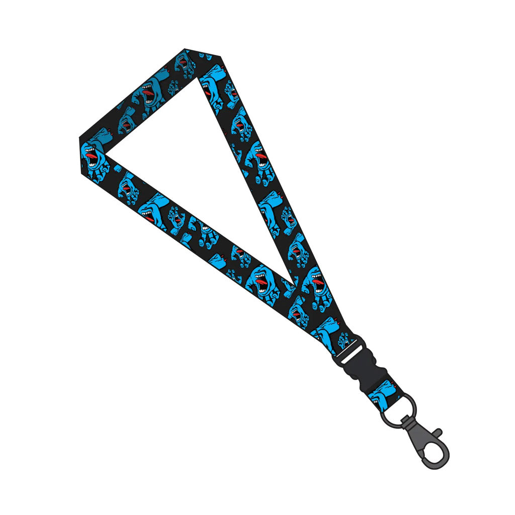 SANTA CRUZ SCREAMING HAND ALL OVER LANYARD - BLACK
