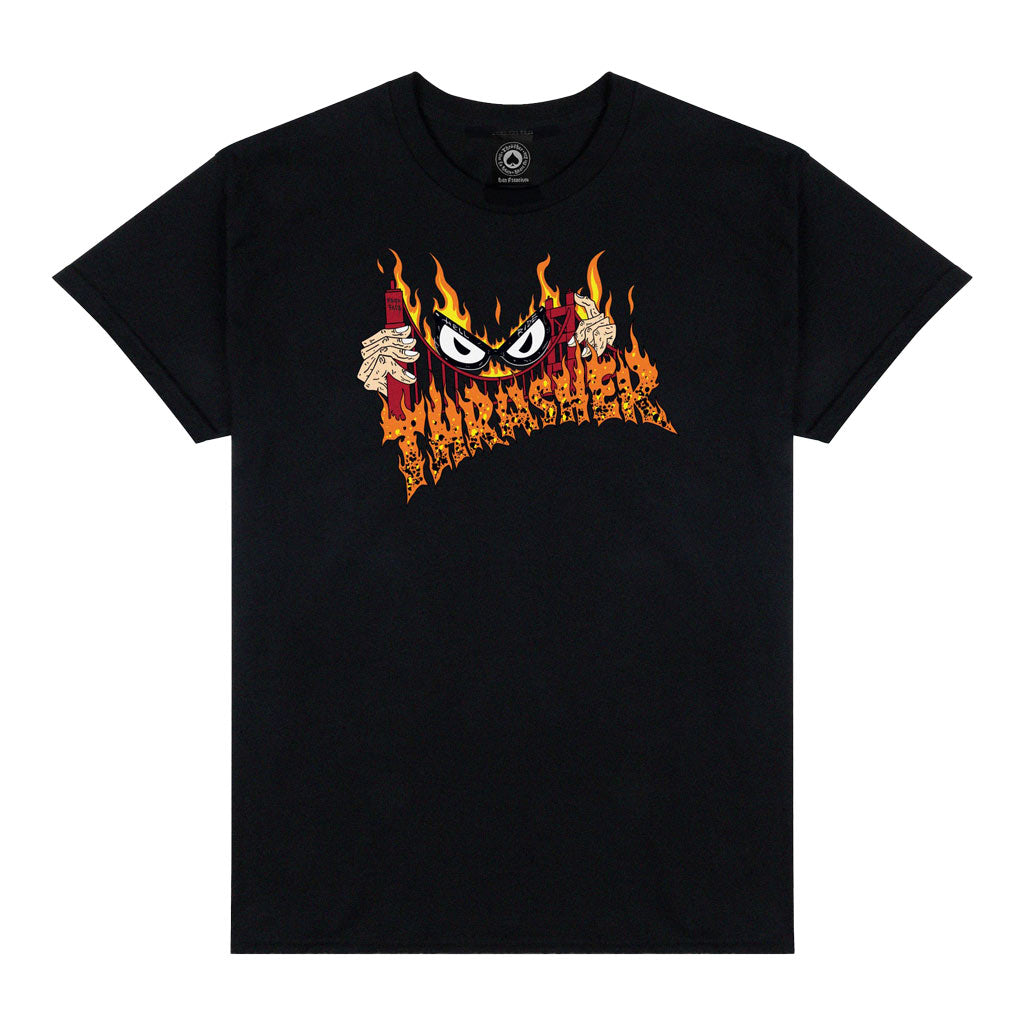 Thrasher Sucka Free S/S Tee - Black. Standard fit. Artwork by Neckface. 100% Pre-shrunk Cotton. Free, fast New Zealand shipping on orders over $150 - Same day Dunedin delivery - Easy as returns. Shop Thrasher online with Pavement skate store, Dunedin.