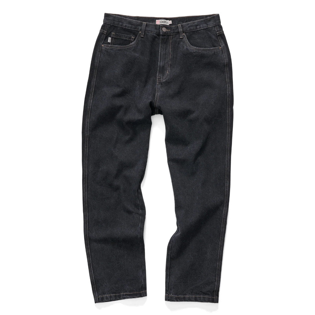 S/Double Embroidered 5 Pocket Standard Jeans in Black Wash | Shop S/Double clothing online with Pavement Skate Store with free Aotearoa NZ shipping over $100*!
