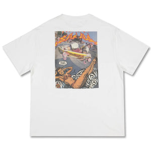 Santa Cruz Salba Hello Ad Box Fit Tee in White | Shop Santa Cruz online with Pavment Skate Store with free Aotearoa shipping over $100*!