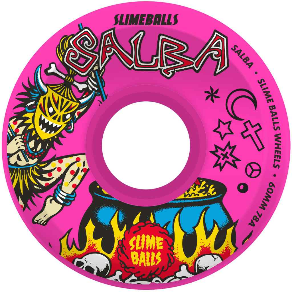 Santa Cruz OG Slime Balls Salba Witchdoctor Reissue 60mm 78A - Slime Pink | Shop skateboard wheels online with Pavement Skate Store! Free NZ shipping over $100*