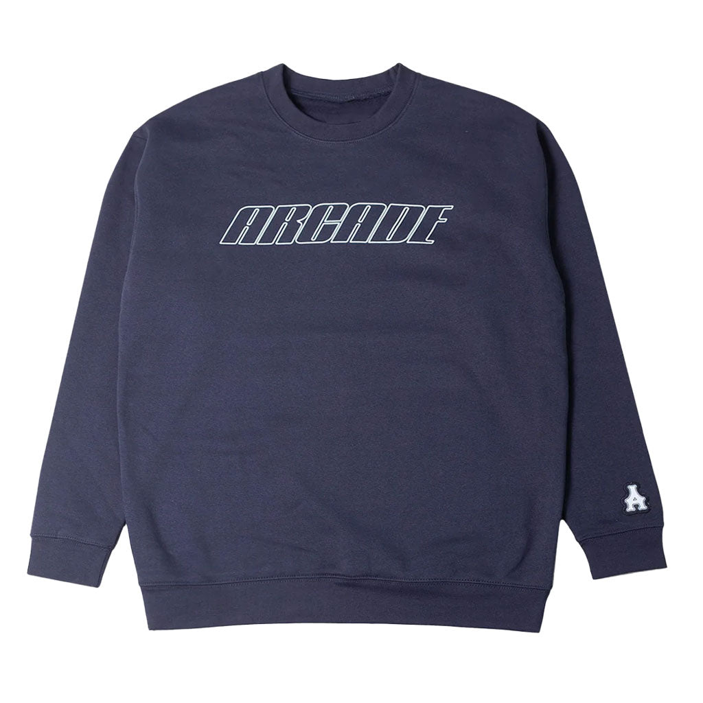 Arcade Serious Crew - Navy. Large Clean Logo Hit On Chest. Embroidered Sleeve Hit. Shop Arcade premium streetwear and accessories online with Pavement, Dunedin's independent skate store. Free, fast NZ shipping over $150.