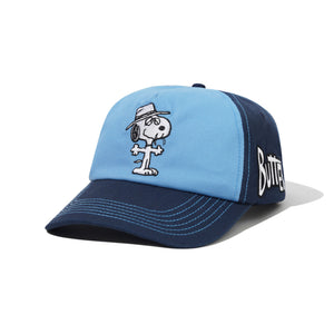 Butter Goods X Peanuts Spike 5 Panel Cap in Navy/Light Blue | Shop Butter Goods with free Aotearoa shipping over $100* with Pavement Skate Store online!