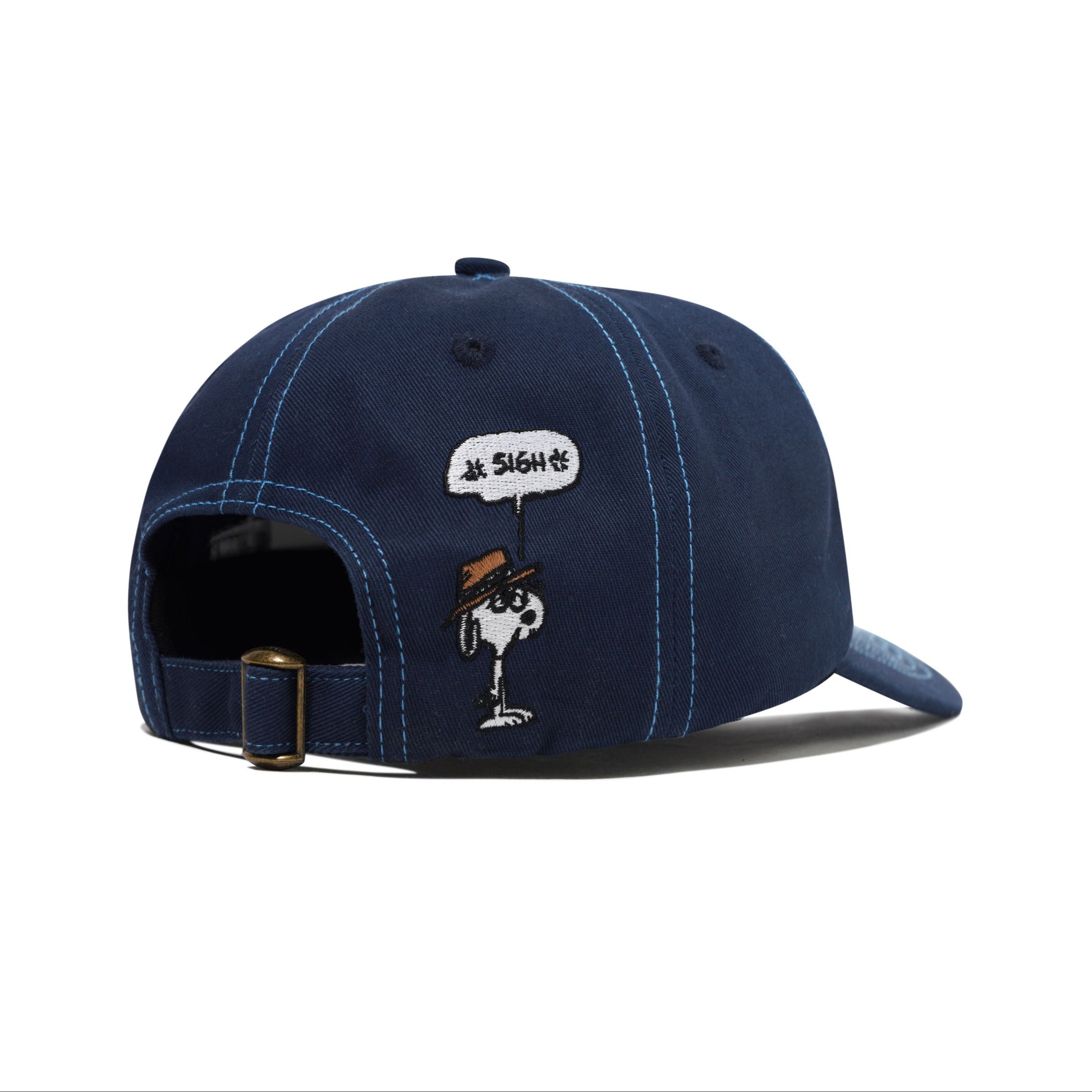 Butter Goods X Peanuts Spike 5 Panel Cap in Navy/Light Blue | Shop Butter Goods with free Aotearoa shipping over $100* with Pavement Skate Store online!