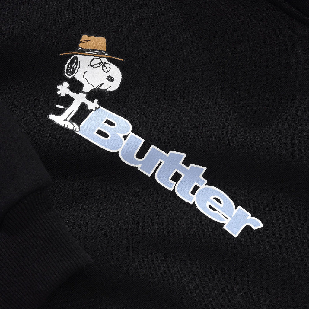 Butter Goods X Peanuts Spike Logo Hoody in Black | Shop Butter Goods with free Aotearoa shipping over $100* with Pavement Skate Store online!