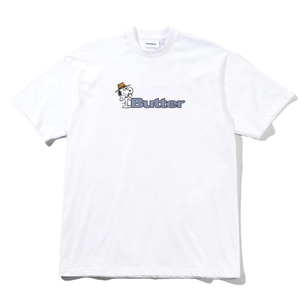 Butter Goods X Peanuts Spike Logo Tee in White | Shop Butter Goods with free Aotearoa shipping over $100* with Pavement Skate Store online!