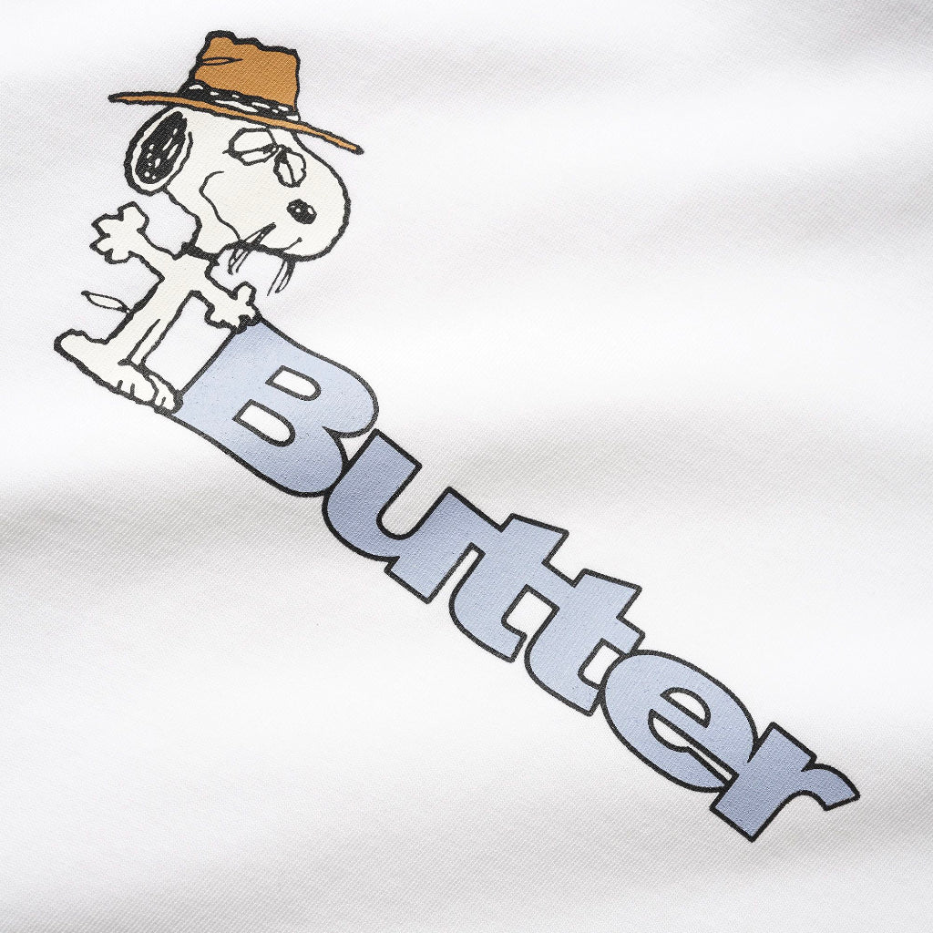 Butter Goods X Peanuts Spike Logo Tee in White | Shop Butter Goods with free Aotearoa shipping over $100* with Pavement Skate Store online!