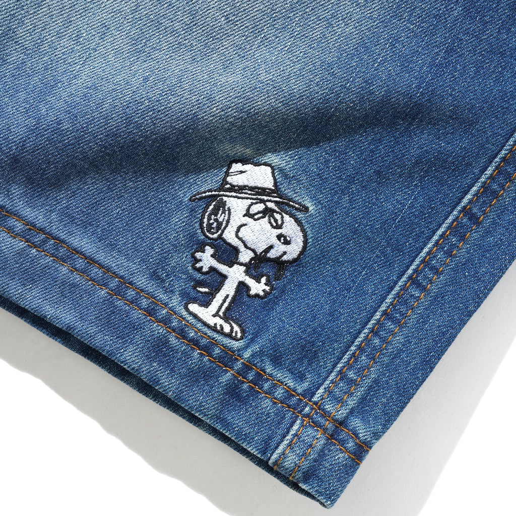 Butter Goods X Peanuts Spike Work Shorts in Distressed Indigo | Shop Butter Goods with free Aotearoa shipping over $100* with Pavement Skate Store online!