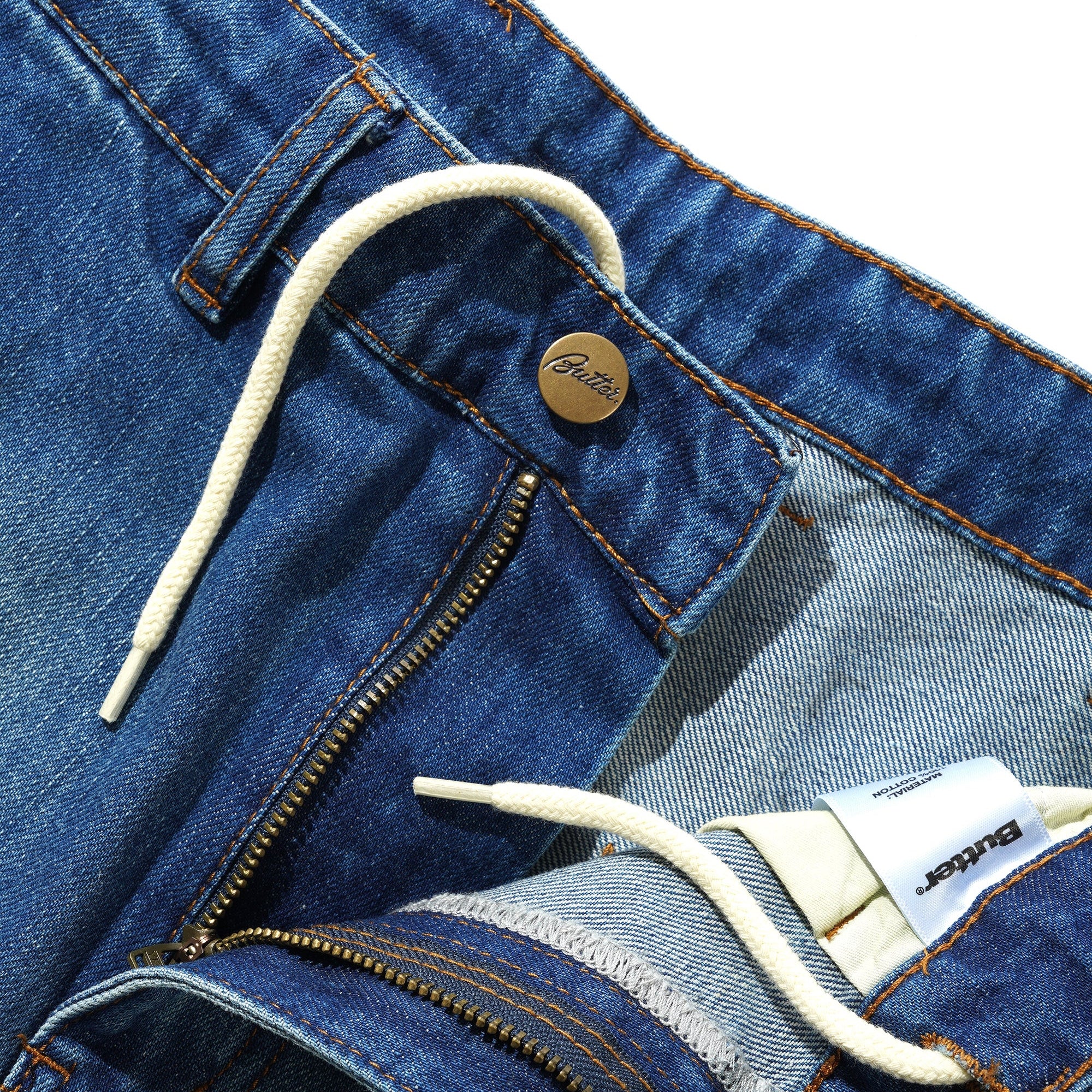 Butter Goods X Peanuts Spike Work Shorts in Distressed Indigo | Shop Butter Goods with free Aotearoa shipping over $100* with Pavement Skate Store online!